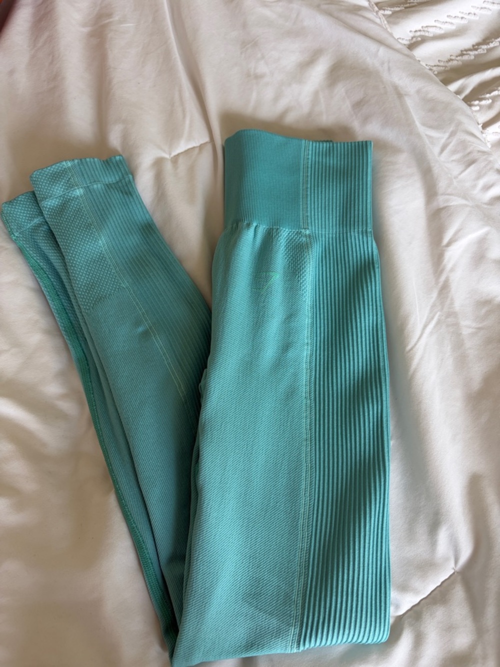 Gymshark Aqua Ribbed High-Waist Leggings